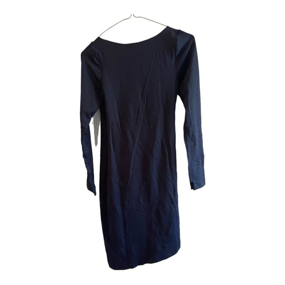 Susana Monaco Women Long Sleeve V- Neck Angled Wrap Dress Midnight - Picture 4 of 14